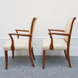 A Pair of Art Deco Side Chairs. Solid walnut, cream leather upholstery. 1930s seating. period chairs. art deco furniture - Jeroen Markies Art Deco