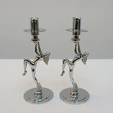 A Pair of Chromed figural Art Deco style candlesticks - Jeroen Markies Art Deco
