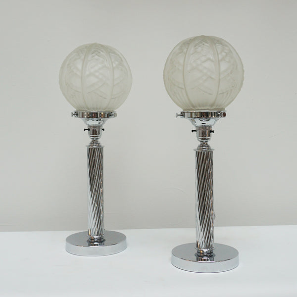 Pair of chrome table lamps - Jeroen Markies Art Deco