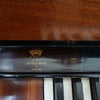 Flame Mahogany wooden mini upright piano by Eavestaff. Art Deco pianette - Jeroen Markies Art Deco