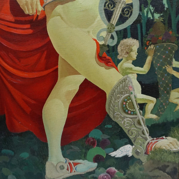 Art Deco painting. Mythological painting. Oil on Board. Marcel Delmotte - Jeroen Markies Art Deco
