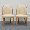 Harry & Lou Epstein Art Deco Cloud Chairs Burr Walnut , Re-upholstered in cream leather - Jeroen Markies Art Deco 