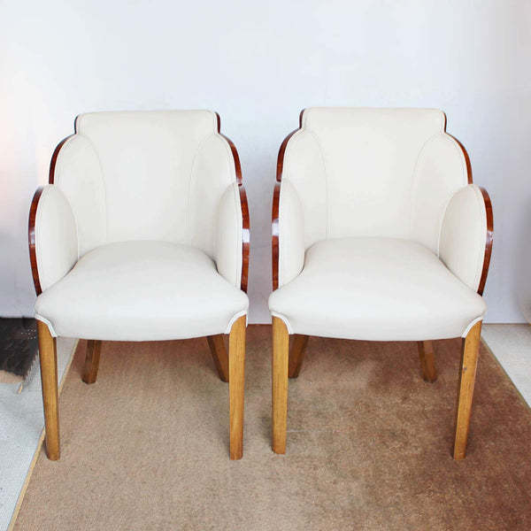 Epstein Art Deco cloud back chairs in burr walnut at Jeroen Markies