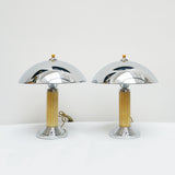 Pair of Art Deco Dome Lamps Bakelite and Chromed Metal - Jeroen Markies Art Deco