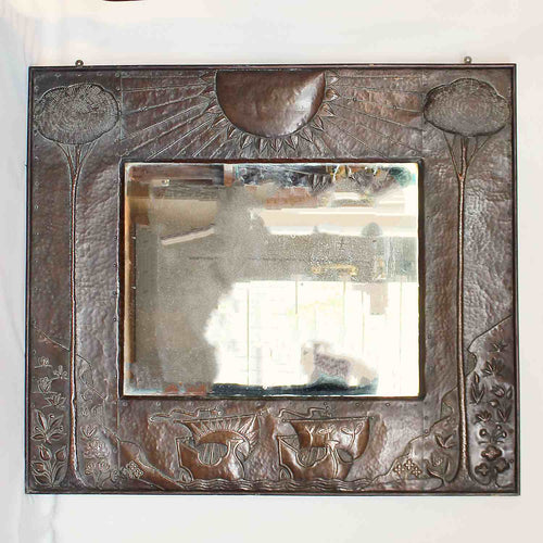 John Pearson Arts & Crafts copper framed mirror at Jeroen Markies