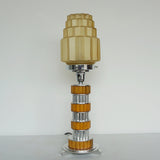 Vintage ribbed bakelite and chromed metal table lamp - Jeroen Markies Art Deco