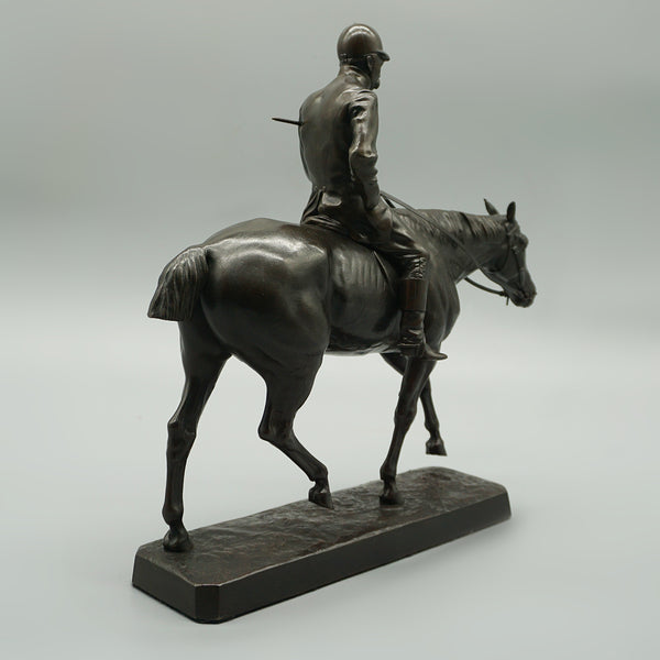 A rare late 19th century Irish bronze sculpture of a horse and rider after the hunt - Jeroen Markies Art Deco