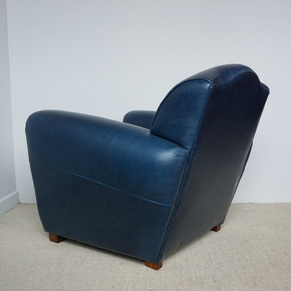 Cobalt Blue Moustache Backed French Club Chairs, 1940's, Art Deco - Jeroen Markies Art Deco