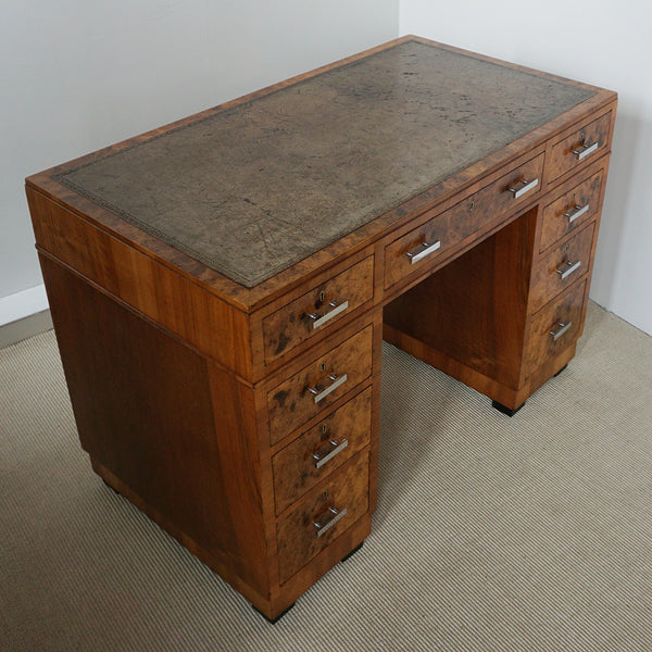 An Art Deco Burr Walnut Veneered Writing Desk 75cm x 106cm x 58cm - Jeroen Markies Art Deco