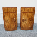 Figured Walnut and Burr Walnut Bedside Cabinets. Art Deco 1930s English Furniture. - Jeroen Markies Art Deco