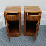 Art Deco Burr and figured walnut bedside cabinets original 1930's - Jeroen Markies Art deco