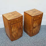 Figured Walnut and Burr Walnut Bedside Cabinets. Art Deco 1930s English Furniture. - Jeroen Markies Art Deco