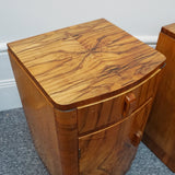 Figured Walnut and Burr Walnut Bedside Cabinets. Art Deco 1930s English Furniture. - Jeroen Markies Art Deco