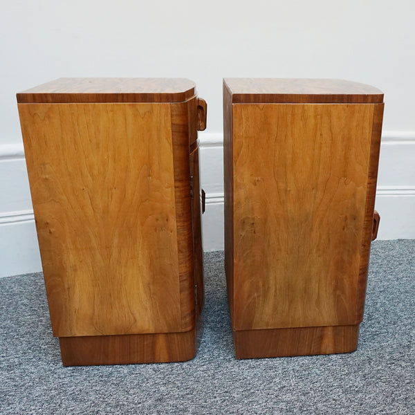 Figured Walnut and Burr Walnut Bedside Cabinets. Art Deco 1930s English Furniture. - Jeroen Markies Art Deco