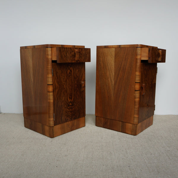 Pair of Art Deco Figured Walnut Bedside Cabinets. 1930's bedroom furniture - Jeroen Markies Art Deco