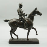 Rare and fine quality bronze sculpture by Walter Roche of a Hunter and his Steed - Jeroen Markies Art Deco