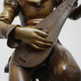 xLate 19th Century Bronze Sculpture of a Seated Minstrel Playing the Lute - Jeroen Markies Art Deco