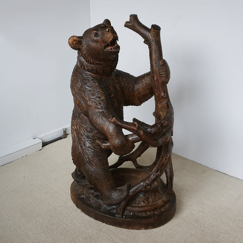 Fine Quality Black Forest Bear Hand Carved Stickstand - over 1 metre Tall - Jeroen Markies Art Deco 