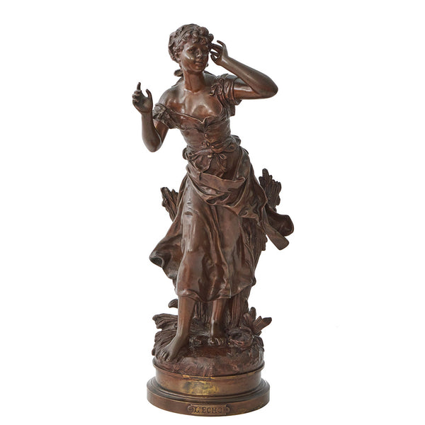 'L'Echo' Art Nouveau Bronze Sculpture of a young maiden - Jeroen Markies Art Deco