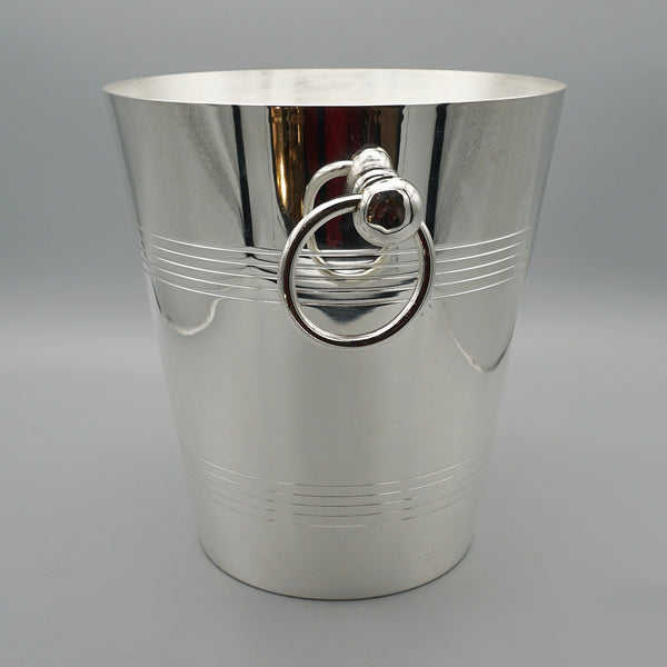 An Art Deco silver plated champagne bucket with ring handles