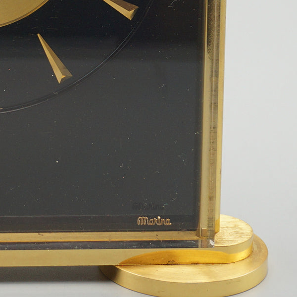 Mid Century Mantel Clock by Jaeger Le-Coultre. Mid Century decortaive design Brass and Lucite - Jeroen Markies Art deco 