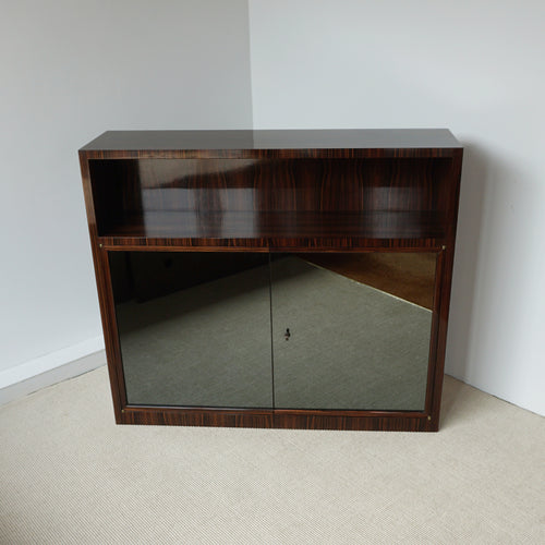 Exceptional Macassar Ebony and Frosted Mirrored bookcase cabinet -Jeroen Markies Art Deco 