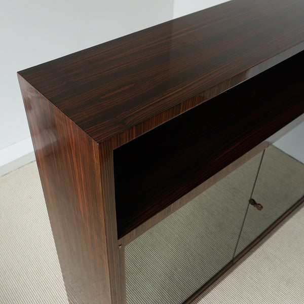 Exceptional Macassar Ebony and Frosted Mirrored bookcase cabinet -Jeroen Markies Art Deco 