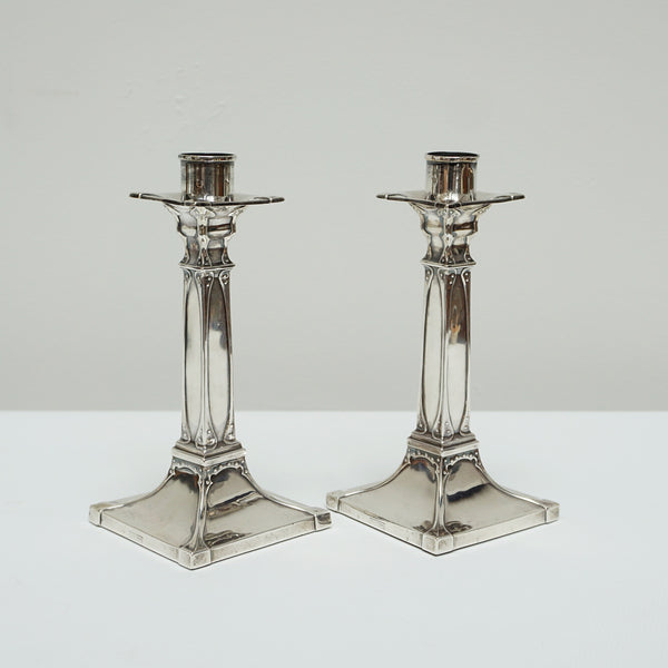 Edwardian Silver Candle Sticks - Jeroen Markies Art Deco