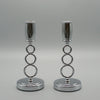 Pair of Art Deco style Chromed Metal Candlesticks - Jeroen Markies Art Deco