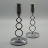 Pair of Art Deco style Chromed Metal Candlesticks - Jeroen Markies Art Deco