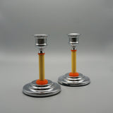 Pair of Bakelite and Chromed Metal Candlesticks - Jeroen Markies Art Deco