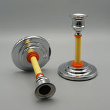 Pair of Bakelite and Chromed Metal Candlesticks - Jeroen Markies Art Deco