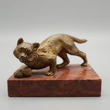 Bronze Cat - Paperweight - Marble and Bronze - Jeroen Markies Art Deco