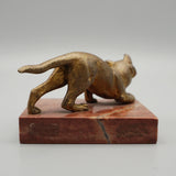 Bronze Cat - Paperweight - Marble and Bronze - Jeroen Markies Art Deco