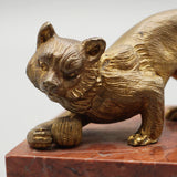 Bronze Cat - Paperweight - Marble and Bronze - Jeroen Markies Art Deco