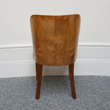 Art Deco Side Chair, Cream leather, desk accessory. Bur walnut Chair - Jeroen Markies Art Deco