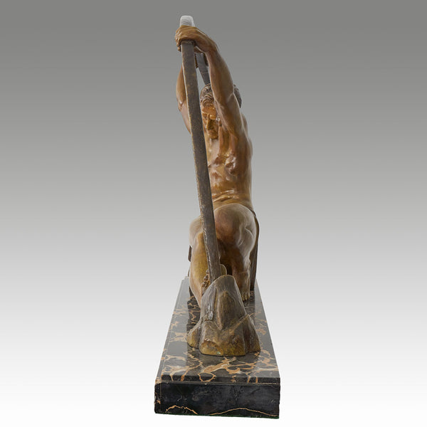Large Athletic Semi Nude Male Sculpture by Demetre Chiparus - Jeroen Markies Art Deco