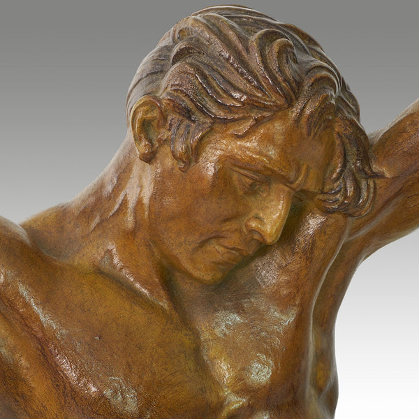 Large Athletic Semi Nude Male Sculpture by Demetre Chiparus - Jeroen Markies Art Deco