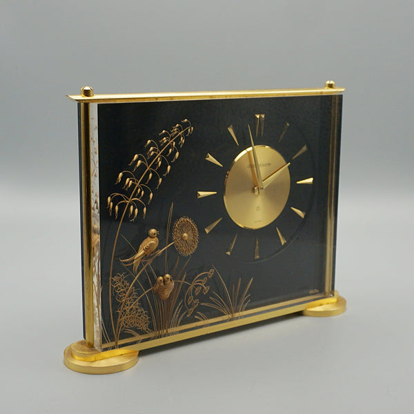 Mid Century Mantel Clock by Jaeger Le-Coultre. Mid Century decortaive design Brass and Lucite - Jeroen Markies Art deco 