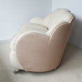 Original Art Deco Cloud Sofa with Walnut and Cream Leather Upholstery - Jeroen Markies Art Deco