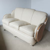 Original Art Deco Cloud Sofa with Walnut and Cream Leather Upholstery - Jeroen Markies Art Deco