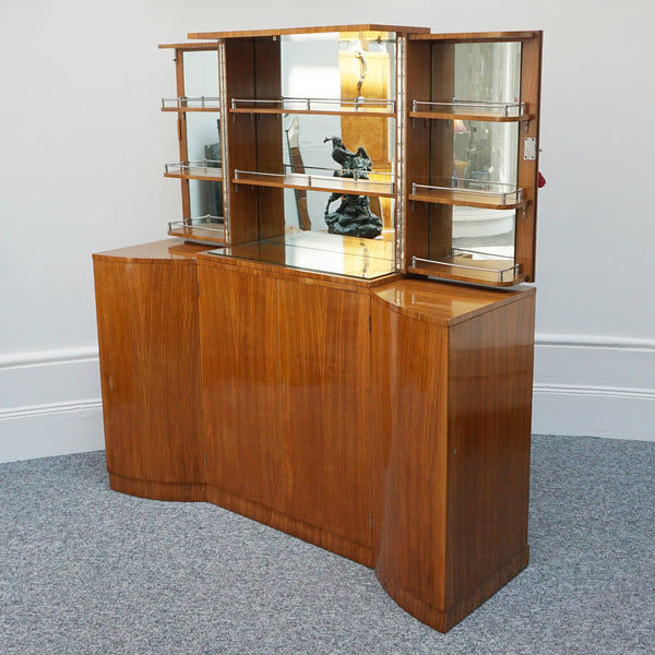 Original Art Deco Figured Walnut Cocktail / Drinks Cabinet - Jeroen Markies Art Deco