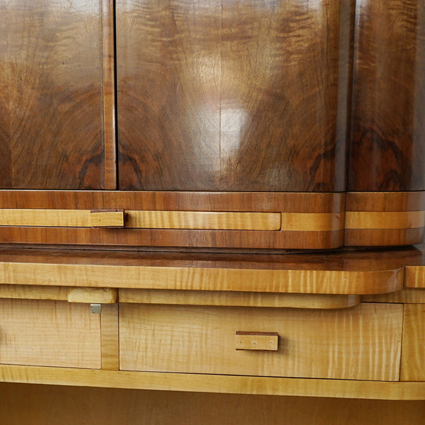 Vintage Art Deco Burr Walnut Veneered Cocktail Cabinet - Drinks Cabinet - Dry Bars - Jeroen Markies Art Deco 