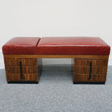 Original Art Deco Psychiatrists Couch With Red Leather Upholstery and Macassar Ebony - Jeroen Markies Art Deco