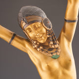 Egyptian Dancer - A cold painted bronze study by Demetre Chiparus. Jeroen Markies Art Deco
