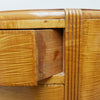 An Art Deco Desk by Betty Joel. Satin birch veneered with macassar ebony banding to base. Glass mirrored top with original ivory hand carved shell handles. 1930 dressing table, art deco desk - Jeroen Markies Art Deco