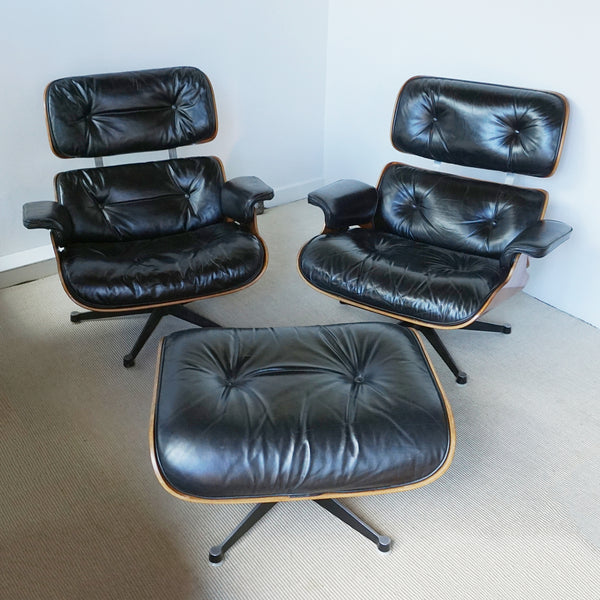 Original Late 1950's/Early 1960's Herman Miller Eames Chairs for Hille with Original Ottoman - Jeroen Markies Art Deco