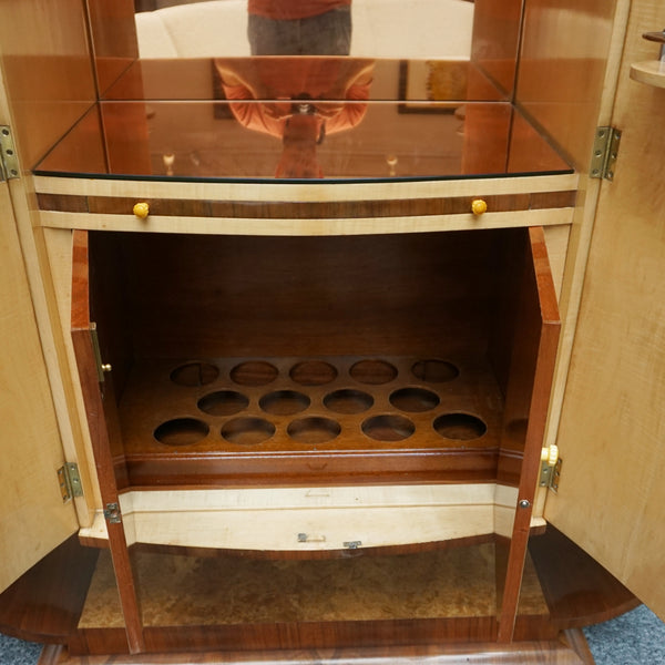 Vintage Art Deco Burr Walnut Cocktail Bar/Cabinet - Jeroen Markies Art Deco