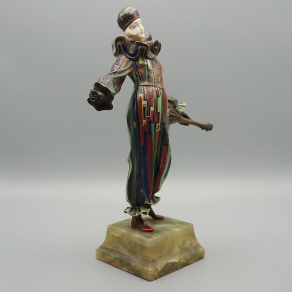 'Pierrot'  Bronze and Ivory Figure by Gerda Gerdago - Jeroen Markies Art Deco