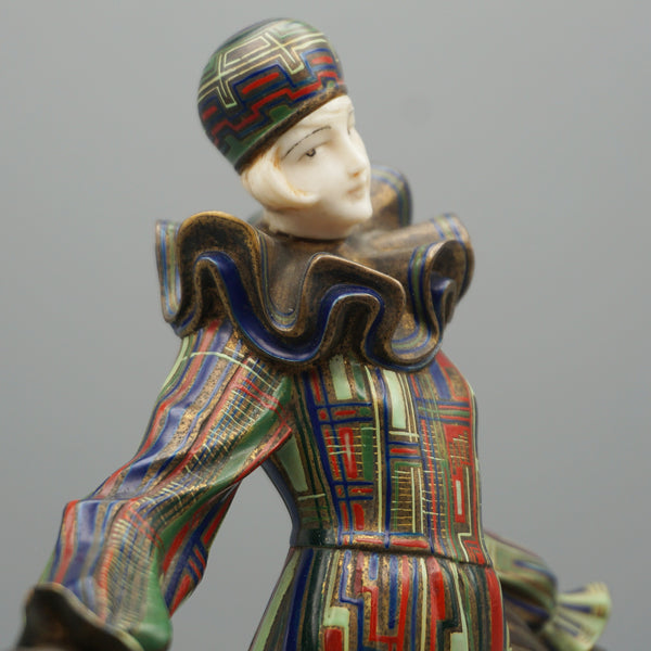 'Pierrot'  Bronze and Ivory Figure by Gerda Gerdago - Jeroen Markies Art Deco